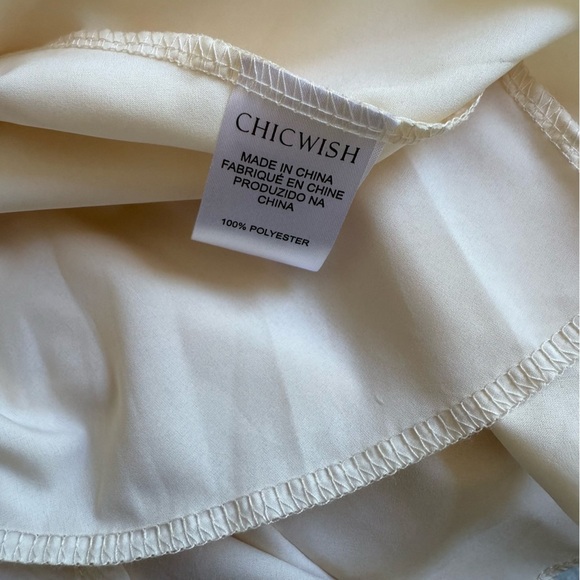 CHICWISH Blogger Favorite Cotton Candy Cream Sheer Long Sleeve Midi Dress S - Picture 14 of 14